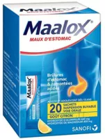 Maalox Maux D'estomac, Suspension Buvable Citron 20 Sachets à MANCIET